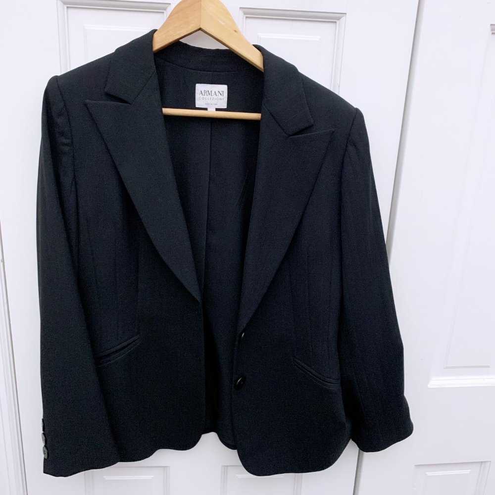 Armani Collezioni BlackPinstripe Blazer